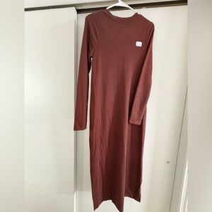 Motherhood Rich Brown Long Sleeve Dress
